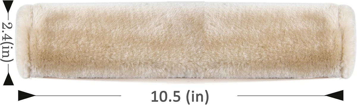 Amooca Soft Faux Fur Universal Fit Seatbelt Cover Car Truck SUV Airplane Seat Belt Shoulder Pad for Carmera Backpack Straps Neck Cushion Protector 2 Pack 10.5in Dark Gray