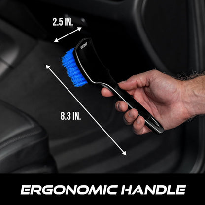 Viking Carpet Cleaning and Scrub Brush for Floor Mats, Cleaning Brush for Car Interior and Home, Black and Blue, 8.3 inch x 2.5 Inch