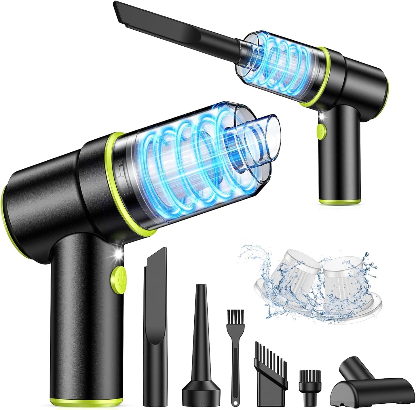 KMM Handheld Car Vacuum Cleaner, 9000Pa Vacuum Cleaner and Air Duster, 120W High Power Hand Held Vacuum with LED Light and Multi-Nozzles for Car, Home, Office, Pet