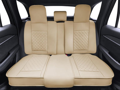 Elantrip 2PCs Front Car Seat Covers Leather Water Proof Seat Protector Universal fit for Most Cars SUVs and Trucks Black