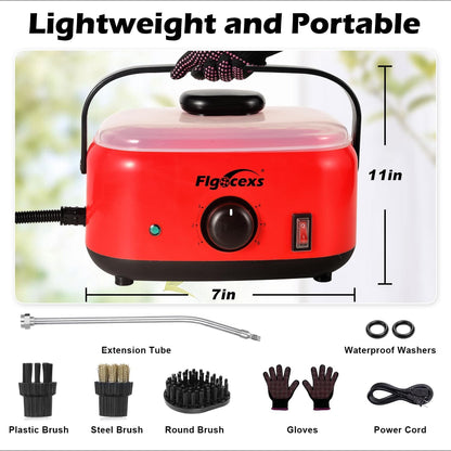 Steam Cleaner,15s Heat-Up,1.6L Tank,3-Level Adjustable Handle,2500W Steamer for Cleaning,Portable Steamer for Cleaning with 16PCS Accessories,Steam Cleaner for Home,Car,Dirt,Grease,Grout,Tile,Couch