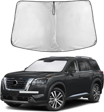 EcoNour Car Windshield Sun Shade | 2025 Upgraded Innovative No-Light-Pass Technology for Maximum Coverage | Foldable Sun Shade Keeps Your Vehicle Cool | Must-Have Car Accessories | Small (59" x 29") - Colors J