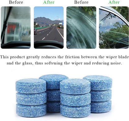 Yourkar 100 PCS Car Windshield Washer Tablets, Auto Glass Wiper Solid Cleaning Concentrated Tablets, Solid Effervescent Tablet for Cleaning Glass Window Surfaces, Car Accessories