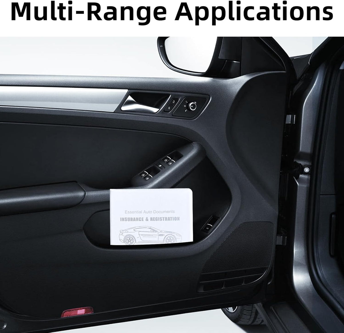 Ziciner Car Registration Insurance Holder, 2Pack Essential Auto Card Document Glove Box Organizer with Touch Fastener, Vehicle Interior Accessories Perfect for Most Car, Truck, SUV (Red/Small Car)