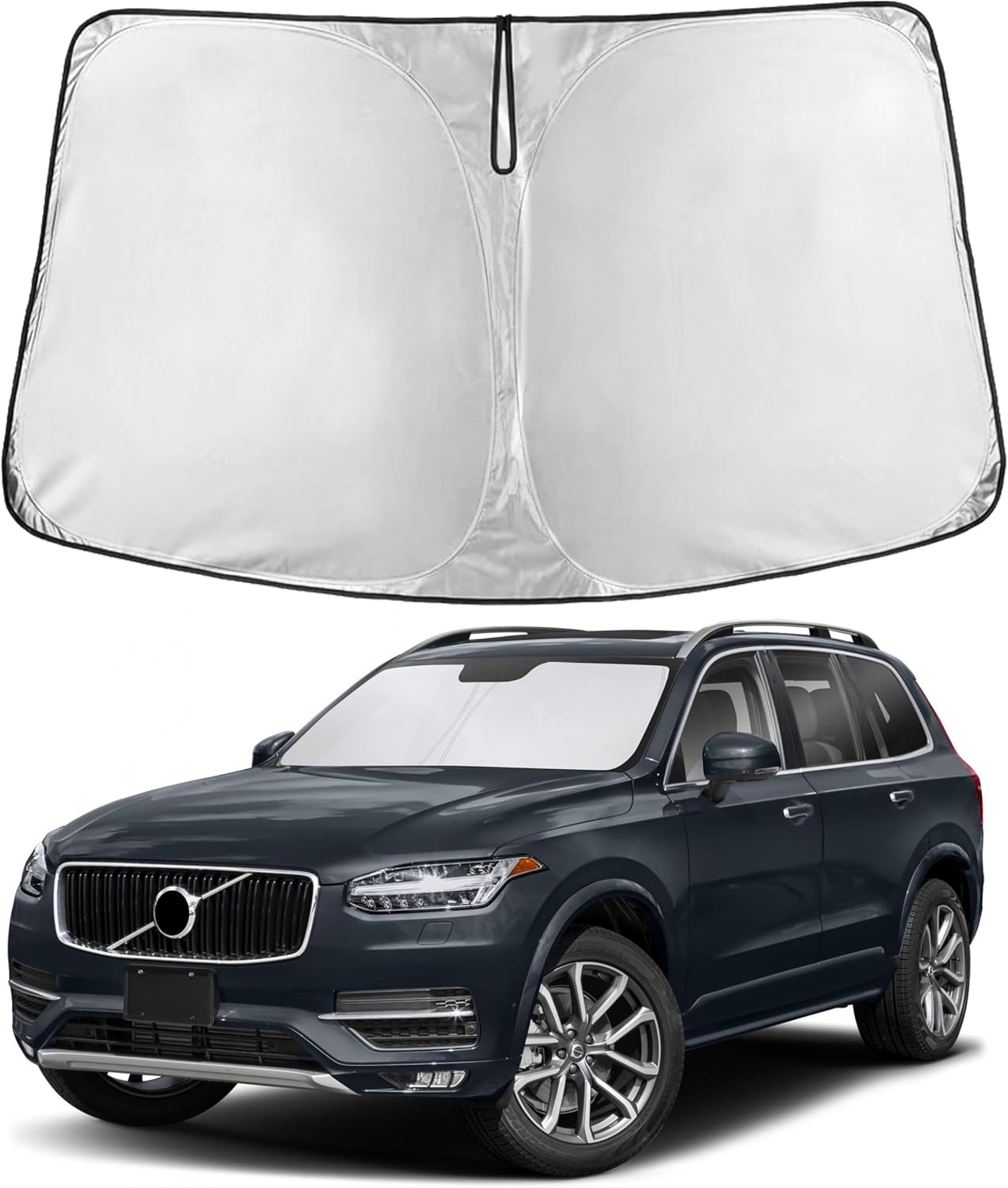 EcoNour Car Windshield Sun Shade | 2025 Upgraded Innovative No-Light-Pass Technology for Maximum Coverage | Foldable Sun Shade Keeps Your Vehicle Cool | Must-Have Car Accessories | Small (59" x 29") - Colors K
