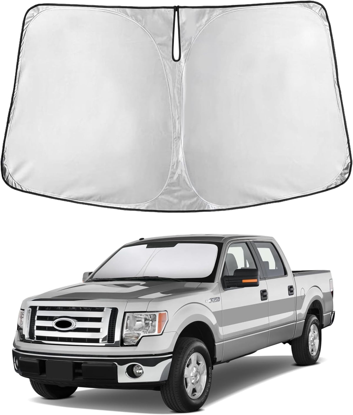 EcoNour Car Windshield Sun Shade | 2025 Upgraded Innovative No-Light-Pass Technology for Maximum Coverage | Foldable Sun Shade Keeps Your Vehicle Cool | Must-Have Car Accessories | Small (59" x 29") - Colors H