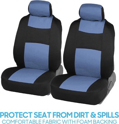 BDK PolyPro Car Seat Covers Full Set in Charcoal on Black – Front and Rear Split Bench for Cars, Easy to Install Cover Set, Accessories Auto Trucks Van SUV