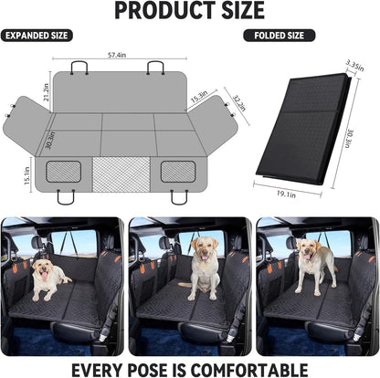 YJGF Back Seat Extender,Dog Seat Cover for Back Seat,Hard Bottom Car Seat Cover for Dogs,Dog Hammock for Car,Back Seat Pet Cover for Dogs(Black,for Car/SUV/Small Truck)
