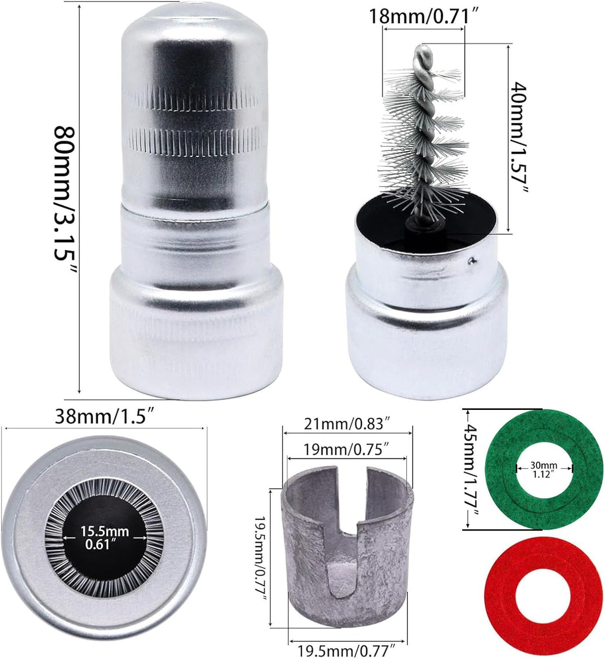 Battery Terminal Cleaner Kit, Battery Terminal Brush & 4 in 1 Copper Tubing Brush & 2pcs Anti-Corrosion Fiber Washers