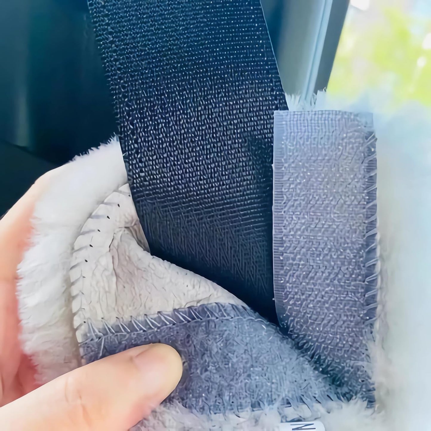 AOGELAN 2 Pack Black Fluffy Fuzzy Genuine Sheepskin Car Seat Belt Cover Pad, Seatbelt Cushion for Soft Auto Lambswool Shoulder Strap Cushion Adults (2, Black)