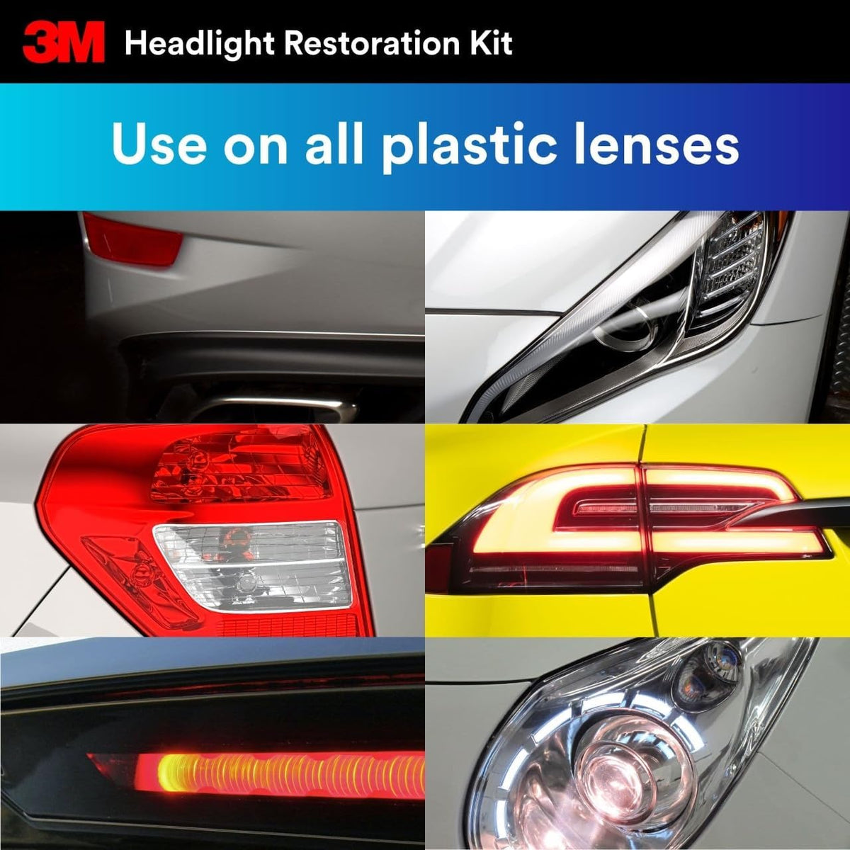 3M Ultra Headlight Restoration Kit, Contains Masking Tape, Light Sanding Discs, Wax Protectant and More, Use on Plastic Lenses Headlights, Taillights and More, Easy Heavy-Duty Restoration (39195)