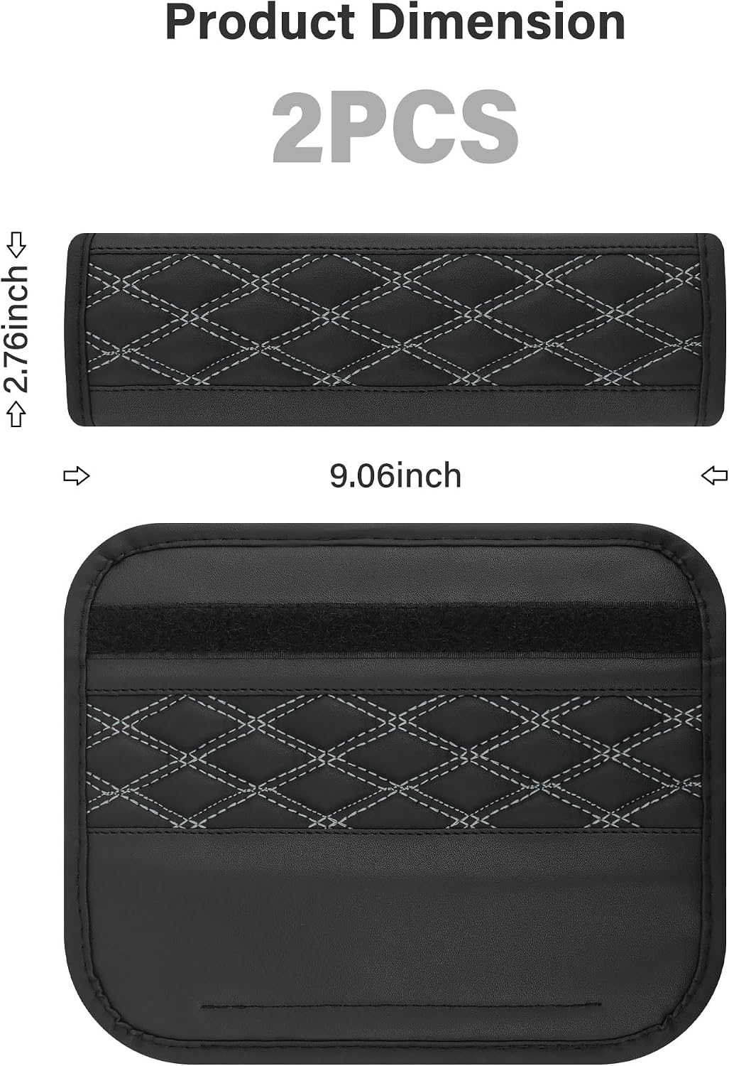 2PCS Car Seat Belt Cover Pads,Leather Seatbelt Covers Protect Shoulder and Neck Car Accessories Interior,Universal Car Seat Strap Pads Car Decorations for Most Cars Trucks (Black/Red)