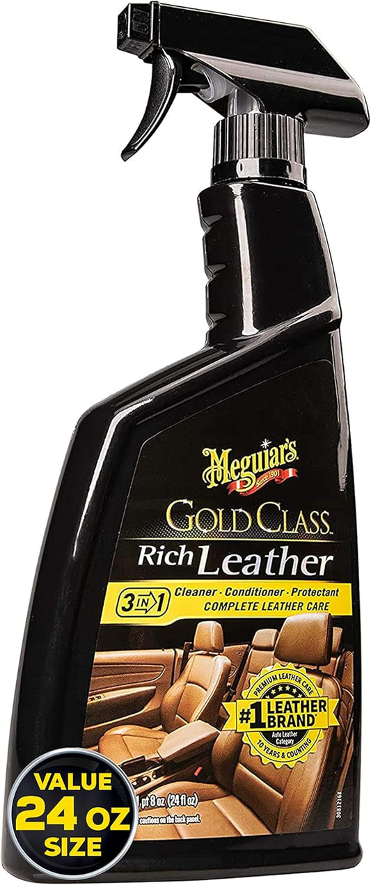 Meguiar's G1924SP Gold Class Rich Leather Cleaner and Conditioning Spray - 24 Oz Spray Bottle