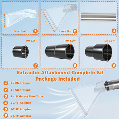 Shop Vac Extractor Attachment Kit for Wet/Dry Vacuum, Universal Hose Adapter for Carpet Upholstery Cleaning & Auto Detailing