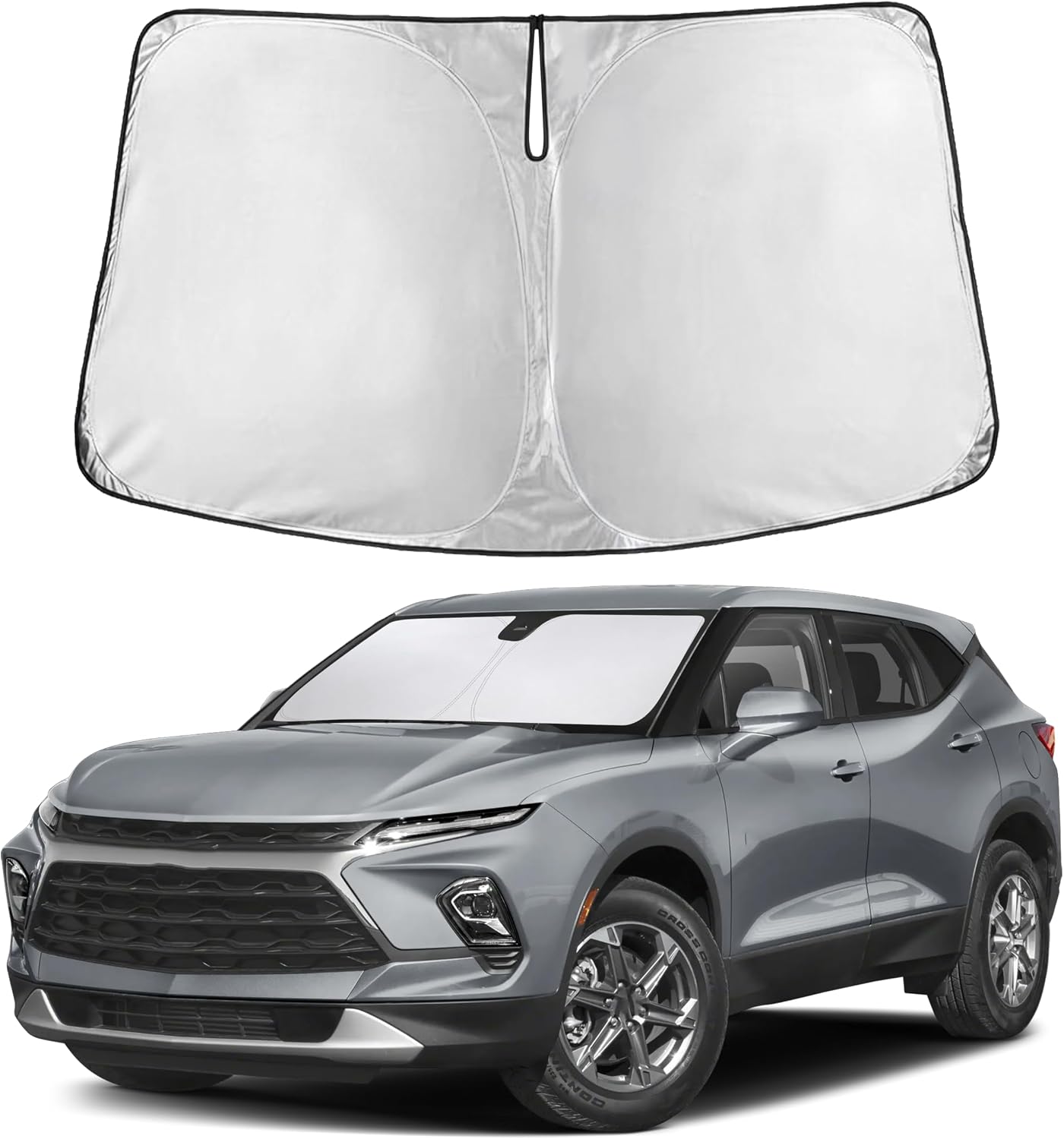 EcoNour Car Windshield Sun Shade | 2025 Upgraded Innovative No-Light-Pass Technology for Maximum Coverage | Foldable Sun Shade Keeps Your Vehicle Cool | Must-Have Car Accessories | Small (59" x 29") - Colors J