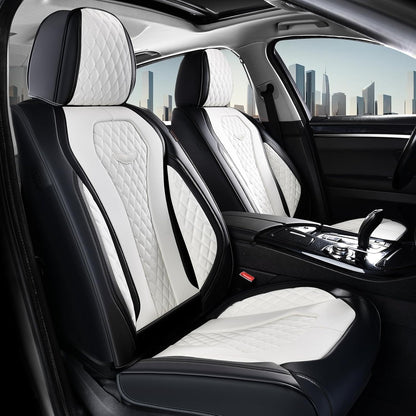 Coverado Seat Covers, Car Seat Covers Full Set, Black Car Seat Cover, Car Seat Covers Front Seats Back Seat Cover, Waterproof Car Seat Cushion, Leather Seat Covers Seat Protector Fit for Most Cars