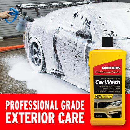 Mothers California Gold High Performance Car Wash, 64 oz. — pH Balanced, Eco-Friendly, Super-Sudsy, Foam Cannon, Safely Cleans Without Stripping Wax, Sealant or Coating, Removes Dirt & Grime (05664)