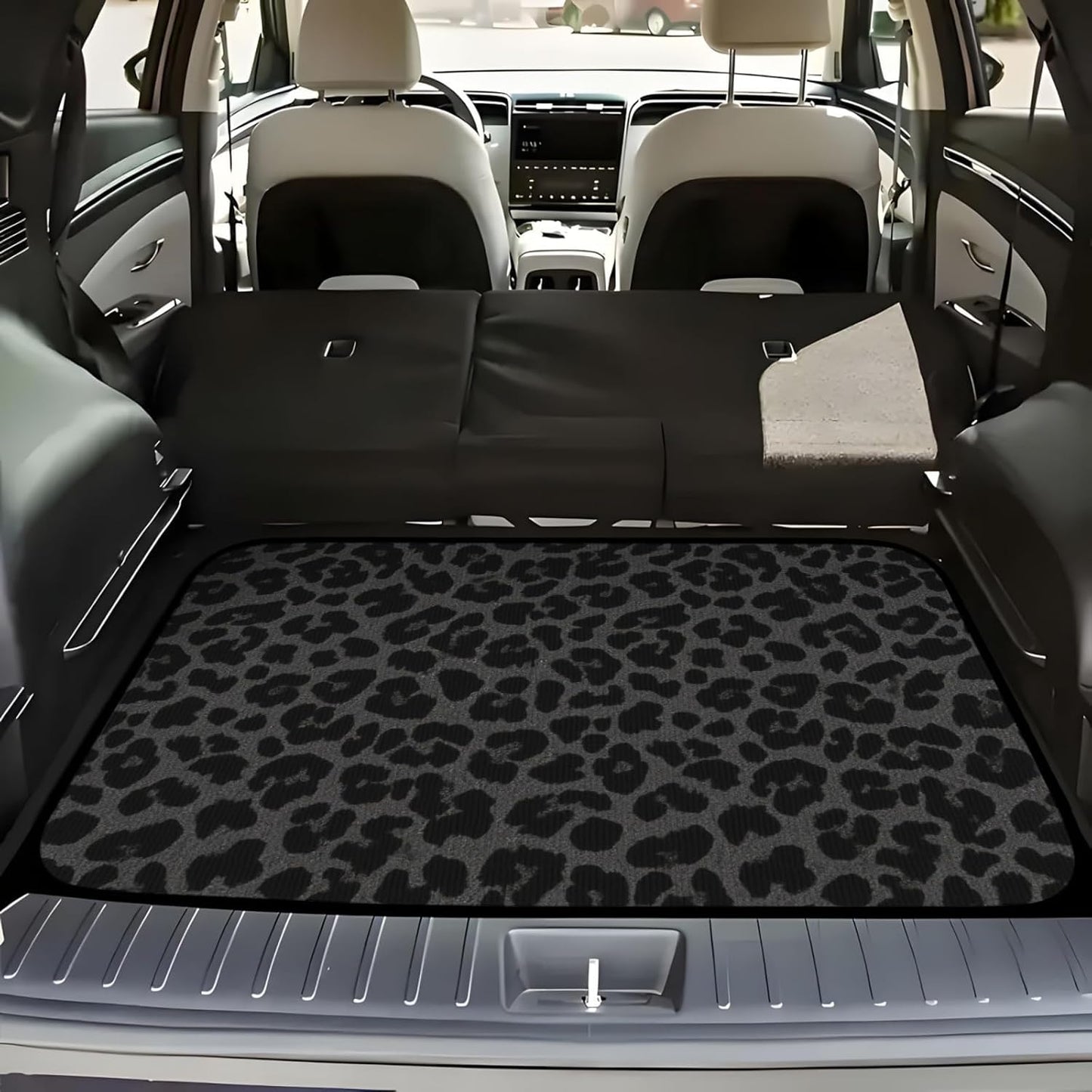 Universal Car Trunk Mat 29" x 39",Purple Colorful Flowers All Weather Trunk Protection Cargo Liner, Durable Cargo Mat Rear Trunk Liner,Stylish Vehicle Interior Accessories Suitable for Most Car Models