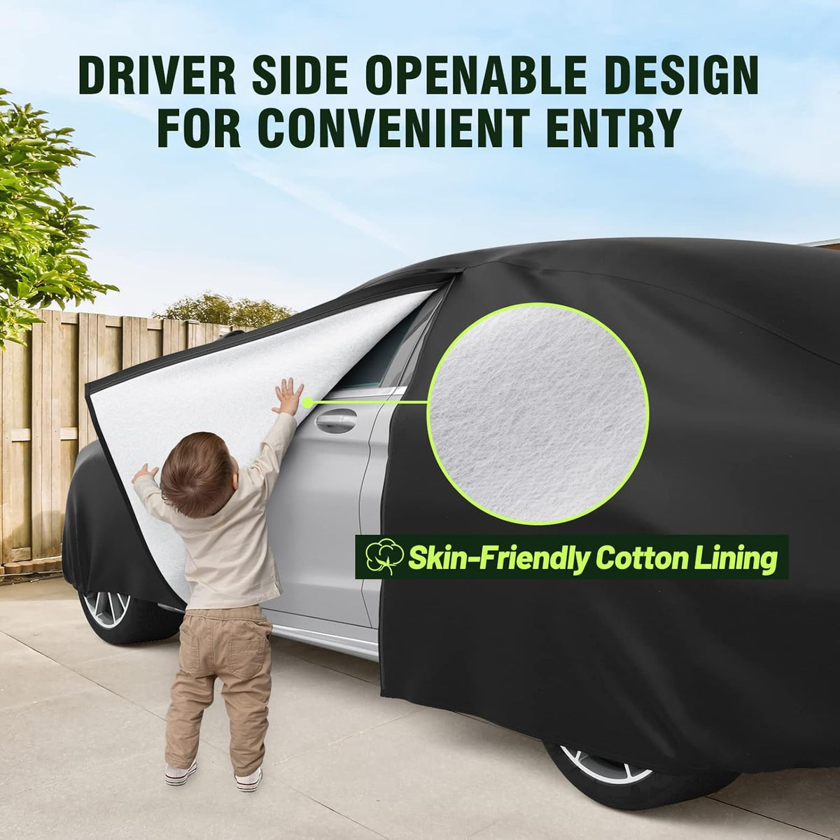 Favoto SUV Car Cover Waterproof All Weather 6 Layers Heavy Duty Car Cover for Automobiles Rain Sun Snow UV Protection with Inner Cotton Car Cover Outdoor Universal Fit for SUV (188-198 inch) Silver