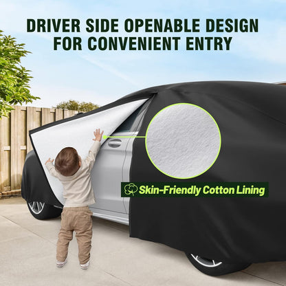 Favoto SUV Car Cover Waterproof All Weather 6 Layers Heavy Duty Car Cover for Automobiles Rain Sun Snow UV Protection with Inner Cotton Car Cover Outdoor Universal Fit for SUV (188-198 inch) Silver