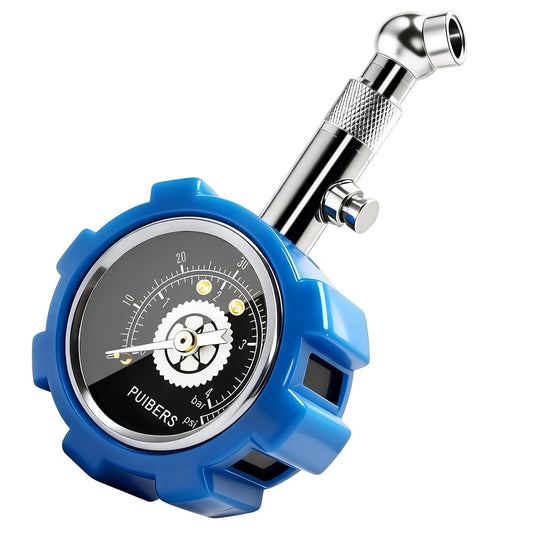 Tire Pressure Gauge 60 PSI/ 4BAR,Tire Gauges for Tire Pressure 1.5" Easy Read Glow Dial, Double Layer Protected Air Gauge 360° Swivel,Certified ANSI B40.1 Accurate for Bicycle,Car,SUV,Moto