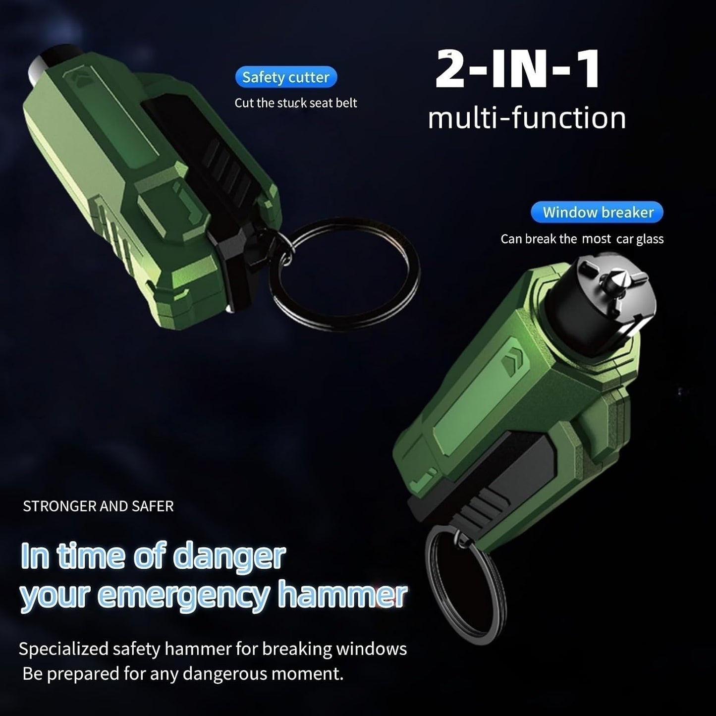 Window Breaker and Seatbelt Cutter Keychain,2 in 1 Car Safety Hammer Glass Break Under Water,Emergency Window Punch Escape Tool for Vehicle (3, redgreenorange)