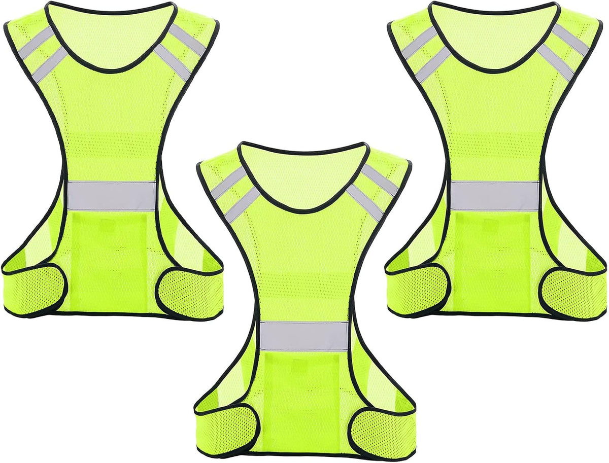 TCCFCCT Reflective Running Vest, High Visibility Running Gear with Large Pocket