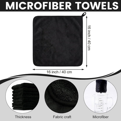 Tallew 40 Pcs Microfiber Towels:16"x16" Microfiber Drying Towels Bulk Micro Fiber Car Cleaning Cloth for Cars Drying Washing Polishing Office Windows Cleaning Household Supplies (Yellow)