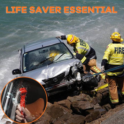 SINSEN Car Safety Hammer Set of 2 Emergency Escape Tool Auto Car Window Glass Hammer Breaker and Seat Belt Cutter Escape 2-in-1 for Family Rescue & Auto Emergency Escape Tools
