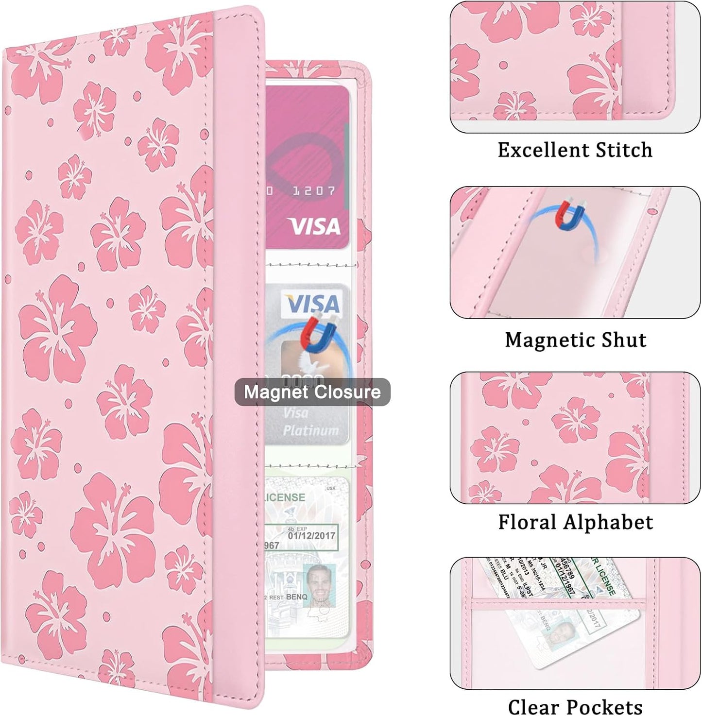 Car Registration and Insurance Holder, Auto Truck Document Holder with Magnetic Shut, Vehicle Glove Box Car Organizer, Interior Car Accessories for Women Men (Bow)