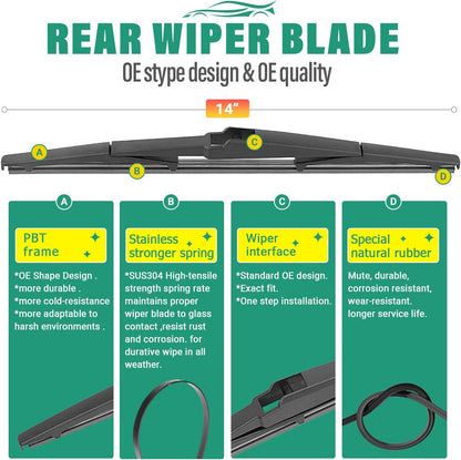 26" 16" 11" Windshield Wiper Blades Replacement for Chevrolet Chevy Trax 2024 2025 2026 Premium All Weather Front Rear Wipers Set - OEM Quality (Pack of 3) - Colors A