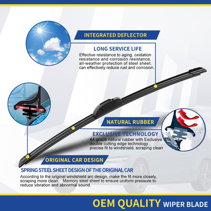 3 Wipers Factory Replacement For Subaru Outback 2020-2022 2023 2024 Original Equipment Replacement Windshield Wiper Blades Set 26"+18"+16" (Set of 3) Top Lock - Colors B