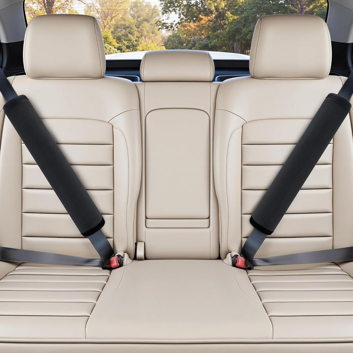 Extra Long Car Seat Belt Cover, 2Pack Waterproof Seatbelt Shoulder Pad for Comfortable Driving, Soft Seatbelt Strap Covers for Adults Kids Women & Men, Machine Washable, Grey