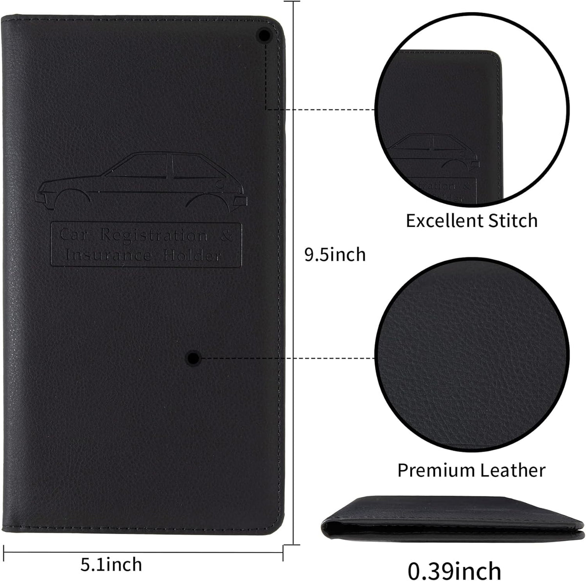 Car Registration and Insurance Holder Registration and Insurance Card Holder Car Essentials for Women Car Insurance and Registration Card Holder Men Pink Car Essentials (Bling Pink)