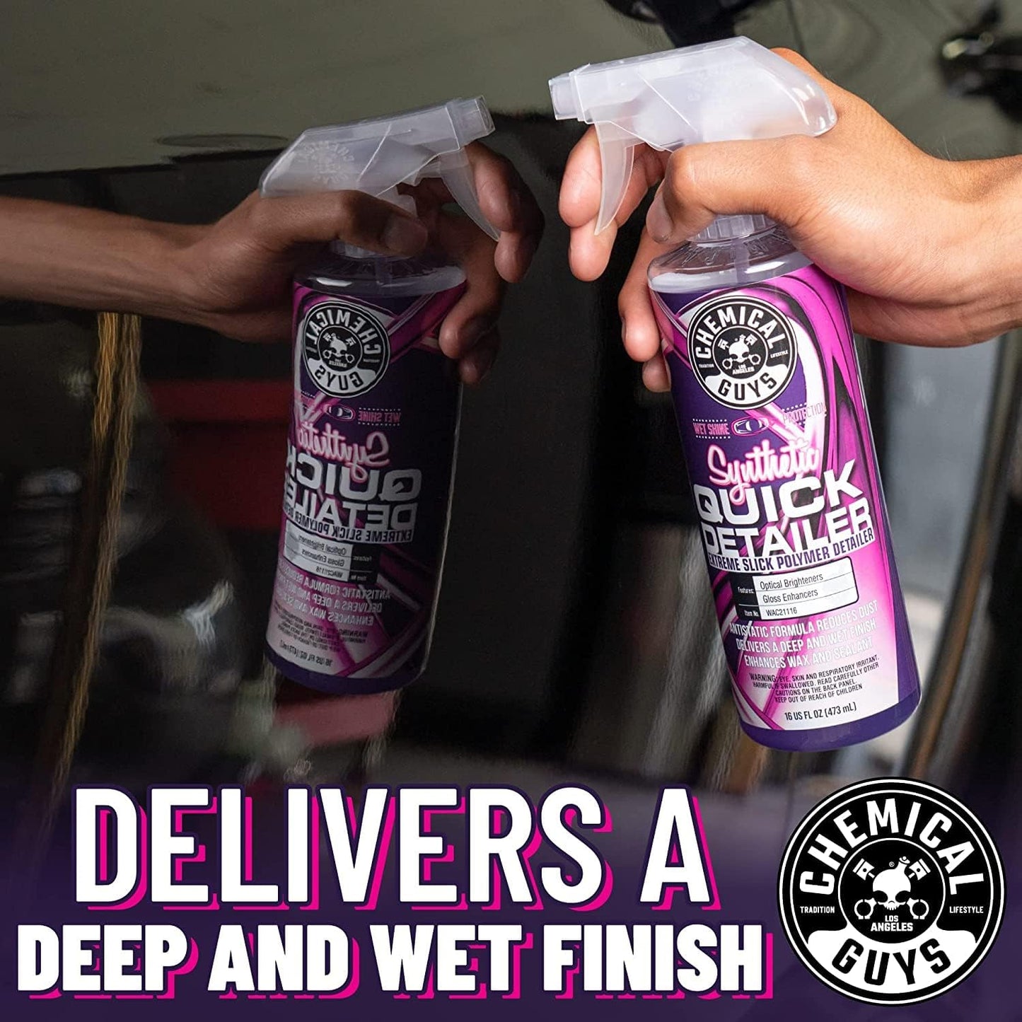 Chemical Guys WAC2111602 Synthetic Quick Detailer, Extreme Slick Polymer Detailer, Great for Cars, Trucks, SUVs, Motorcycles, RVs & More, 16 fl oz (2 Pack)