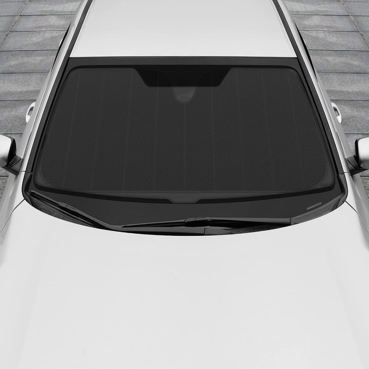 Motor Trend Windshield Sunshade for Car, Truck & SUV, Black - Folding Sun Shade for Front Window, Auto Sun Visor Heat Protection, UV Rays Blocker (58 x 24 Inch)