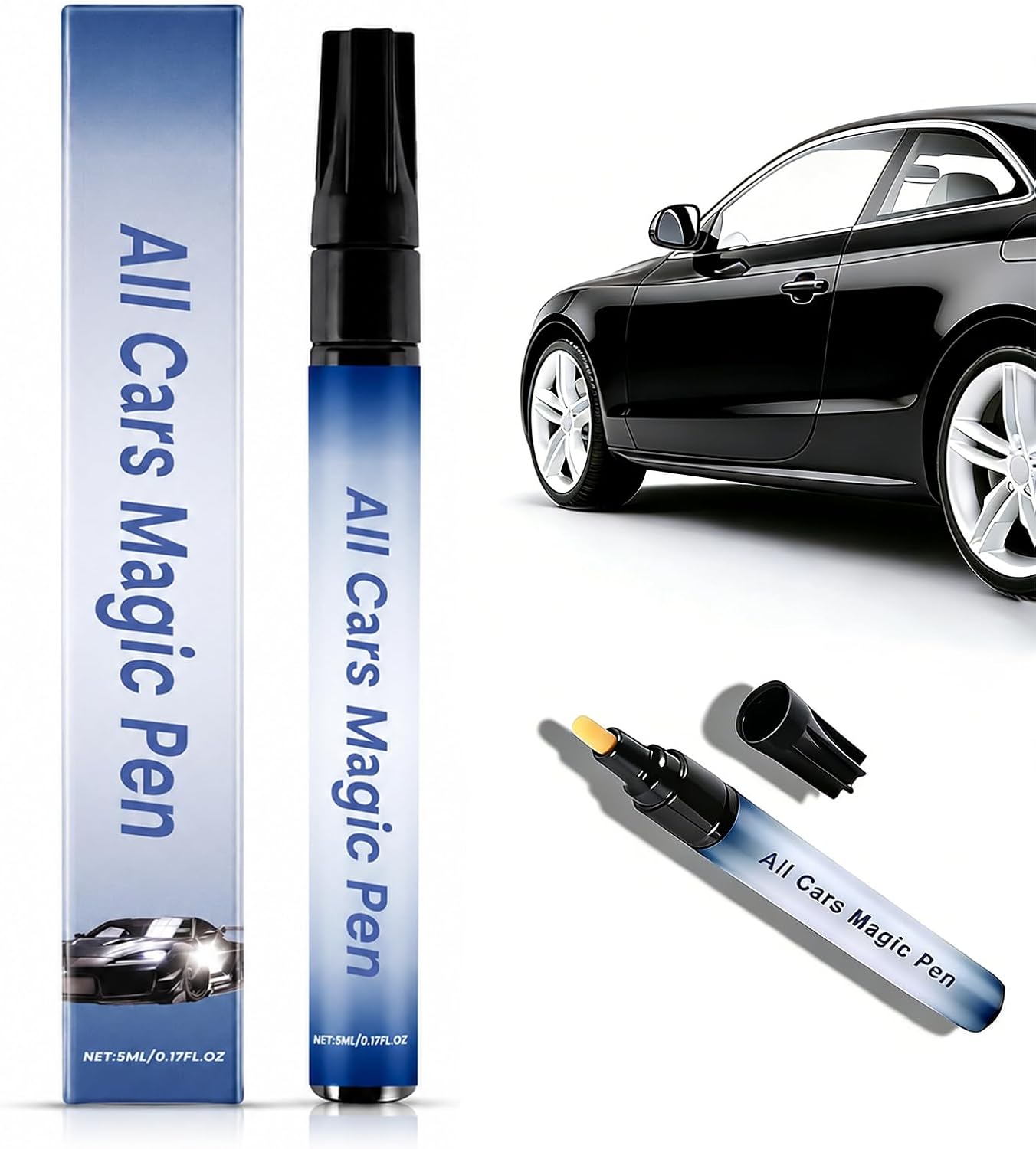 All Cars Magic Pen for Car Scratches Remover, Quick Paint Scratch Repair Magic Car Scratch Removal Pen Flawless for All Vehicles, Easy Use Weatherproof Fits All Cars Colors
