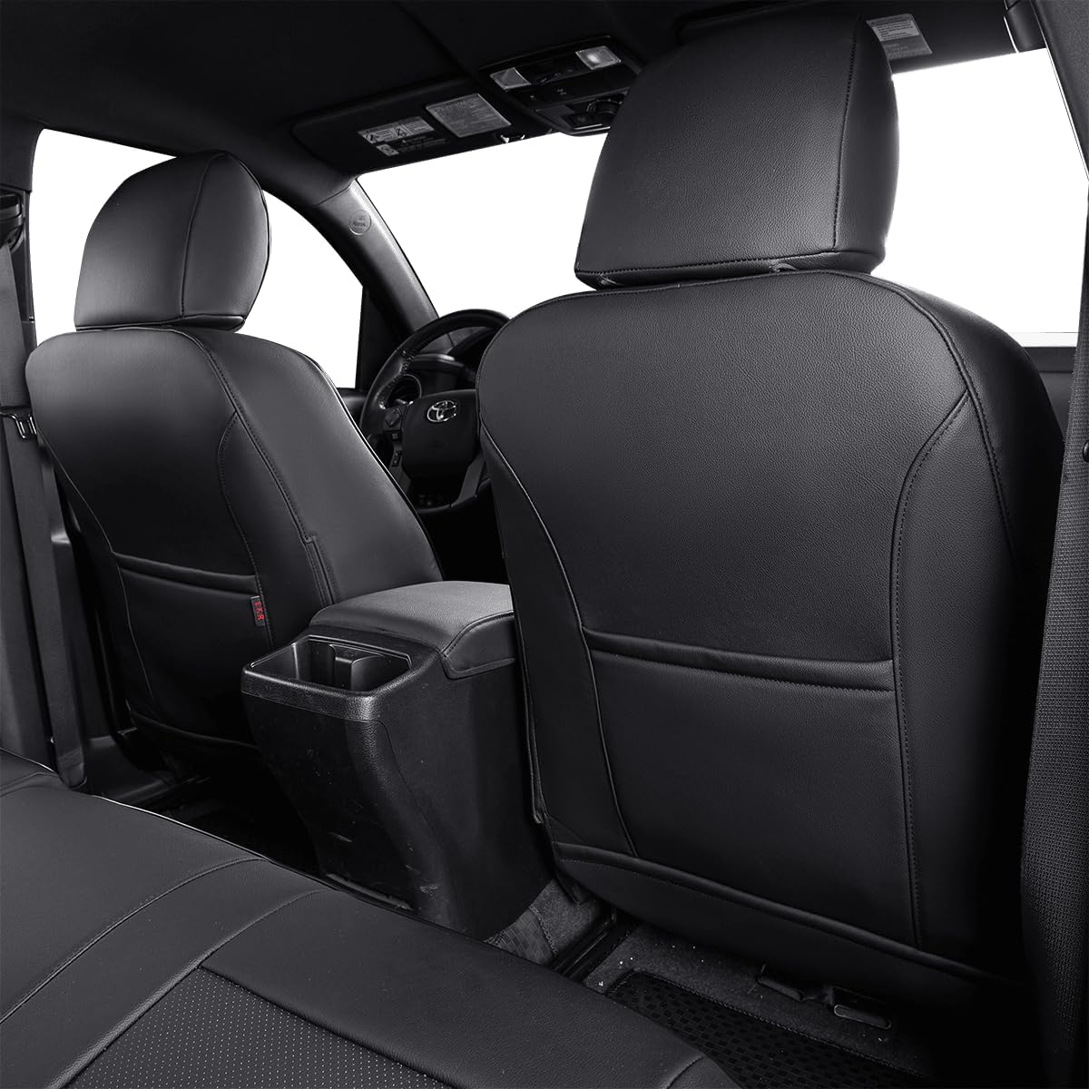 EKR Tacoma Car Seat Covers Custom Fit for Toyota Tacoma (Petrol) 2024 2025 2026 DoubleCab/CrewCab SR/SR5/TRD Sport/TRD Off-Road/Limited -Truck Seat Covers Full Set,Faux Leather(Black)