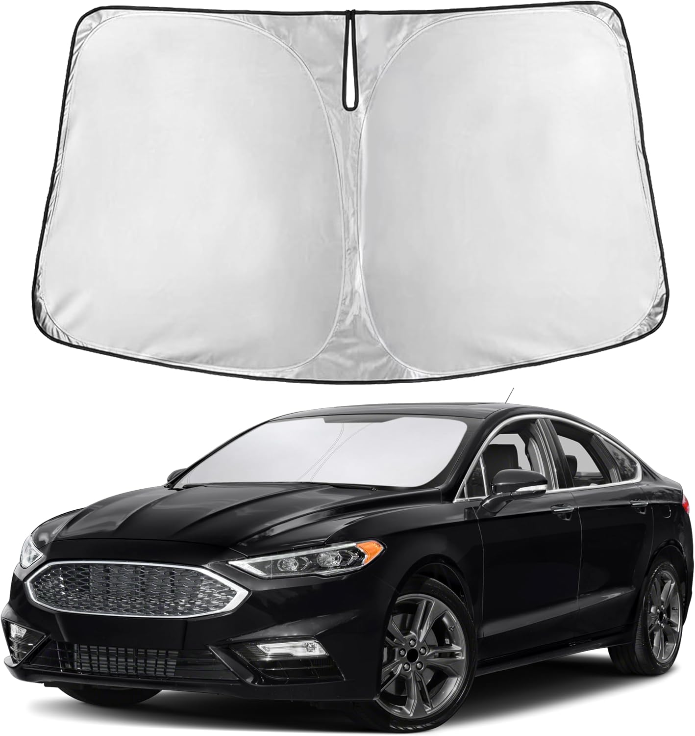 EcoNour Car Windshield Sun Shade | 2025 Upgraded Innovative No-Light-Pass Technology for Maximum Coverage | Foldable Sun Shade Keeps Your Vehicle Cool | Must-Have Car Accessories | Small (59" x 29") - Colors B
