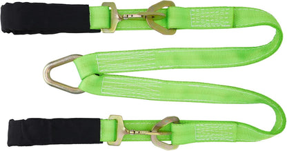 V-Bridle Strap 2" x 4' w/Snap Hooks/Cordura Sleeve and Axle Strap, D Ring Middle, 4700 lbs Capacity Heavy-Duty Tow Straps for UTV ATV Truck Car Tractor SUV
