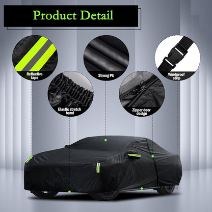Car Cover Custom Fit for Toyota Corolla 2000-2025, Honda Civic 1991-2025, Waterproof All Weather Full Exterior Cover Rain Sun Protector Car Cover with Door Zipper