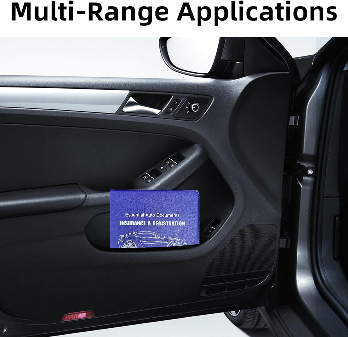 Ziciner Car Registration Insurance Holder, 2Pack Essential Auto Card Document Glove Box Organizer with Touch Fastener, Vehicle Interior Accessories Perfect for Most Car, Truck, SUV (Red/Small Car)