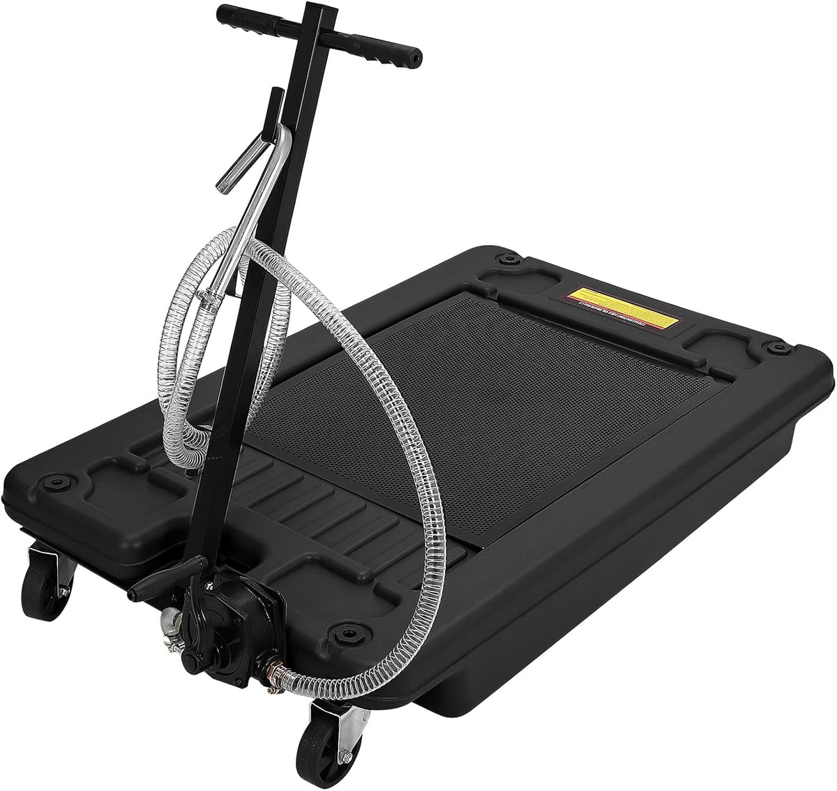 Garvee 20 gal Oil Drain Pan Oil Drain Tank, 76 L Low Profile Oil Drain Pan, Large Capacity Oil Change Pan with Manual Pump & T Foldable Hand and Wheels, 8 ft Hose Oil Drain Cart for Car, SUV, Trucks