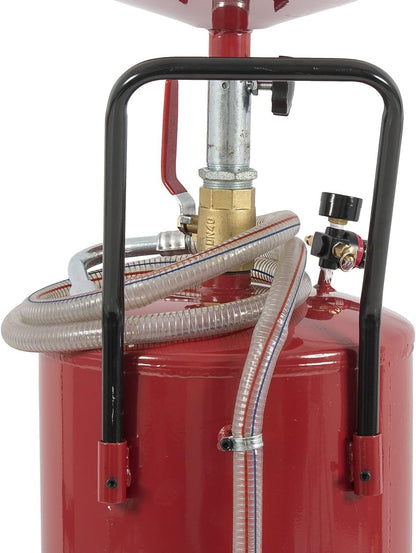 ARKSEN 20 Gallon Waste Oil Change Tank, Portable Air Operated Fluid Drain Disposal with Adjustable Height, Heavy Duty Construction with Wheels, Automotive - Red