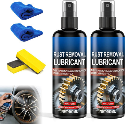 2Pcs Rust Remover Spray for Metal, Iron Rust Stain Remover, Multi-Functional Quick-Acting Powder Remover Spray for Vehicles, Tools, Chains