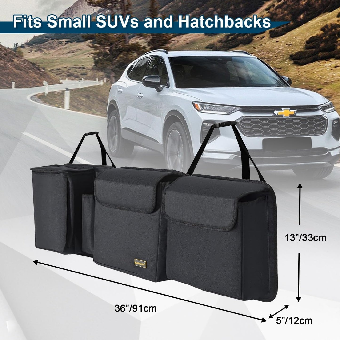 Deluxe Trunk and Backseat Organizer for Medium or Large Size SUVs & RVs, Detachable Storage Modules with Built-in Cooler, Patent Pending
