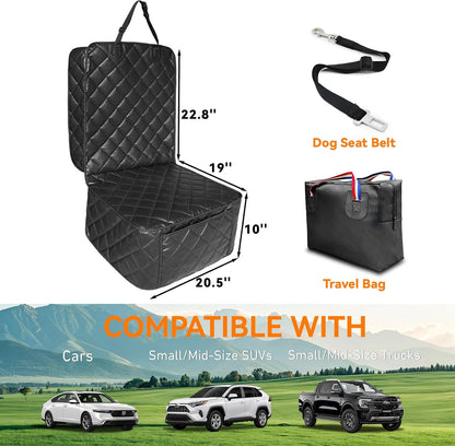 Dog Car Seat Cover for Back Seat, Waterproof Back Seat Covers for Dogs, PU Leather Nonslip Bench Dog Seat Cover Universal Fit Most Vehicles,SUVs,Small Trucks（Black,Standard）