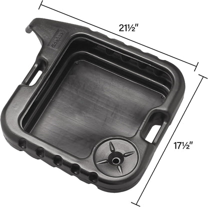 Scepter AMKIT01 15.5 Quart Oil Drain Pan with Pour Spout and 18-Inch Mechanics Funnel Kit for Automotive Fluids Including Engine Oil, Anti-Freeze, Transmission Fluid and More, Black