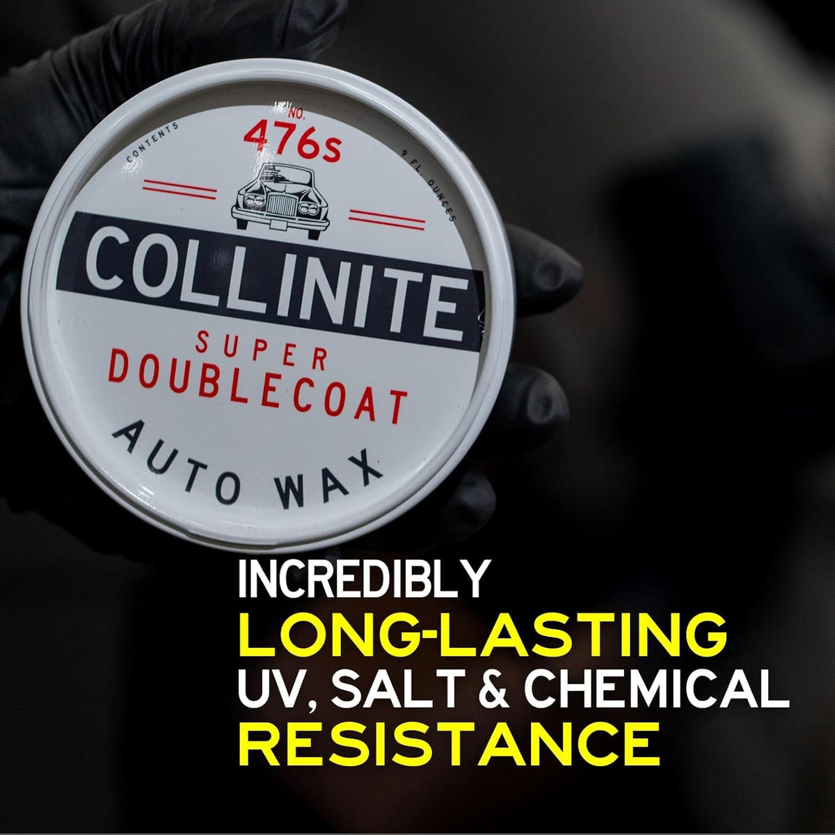 Collinite 476 Super Doublecoat Wax-Carnauba + Polymer Sealant - High Gloss Shine + Ultra Durable Hydrophobic Beading & Long-Lasting Paint Protection for Cars, Trucks, and Motorcycles (9 fl oz)