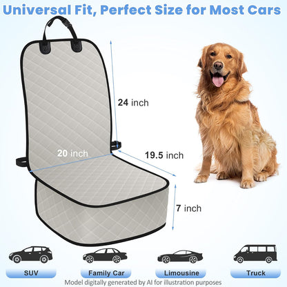 ELONGRIVER Dog Car Seat Covers, Waterproof Front Seat Cover for Dogs, Scratch-Proof, Nonslip Pet Passenger Seat Cover Protector, Universal Fit for Cars Trucks SUVs, Standard Size, Black